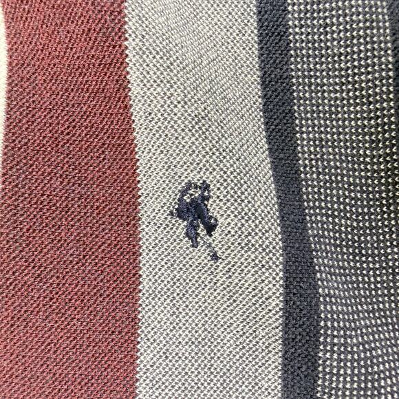 Vintage 90's Knight of Round Table Sweater Polo Long Sleeve Stripes 1XLT - Picture 3 of 7